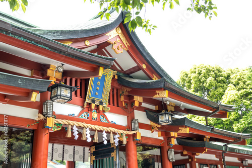 Quadro em tela Traditional Japanese style of entrance of Hie shrine in Tokyo, Japan