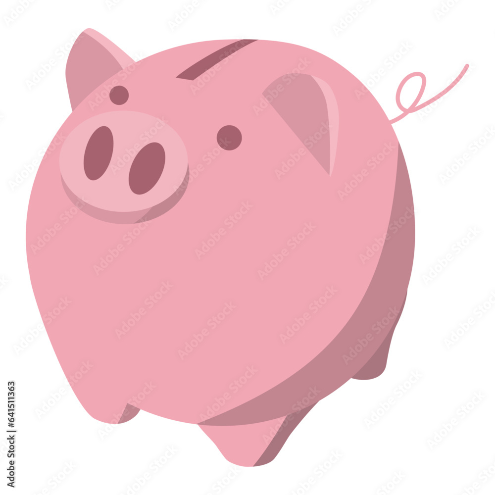 Fototapeta premium 豚の貯金箱のイラスト。貯蓄、投資、資産形成のイメージ素材。 