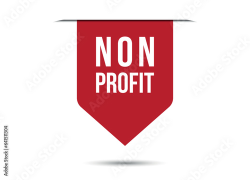 non profit red vector banner illustration isolated on white background