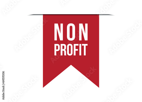 non profit red vector banner illustration isolated on white background