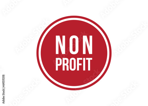 non profit red vector banner illustration isolated on white background