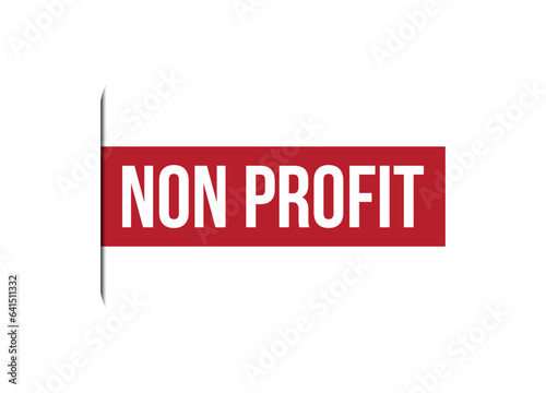 non profit red vector banner illustration isolated on white background