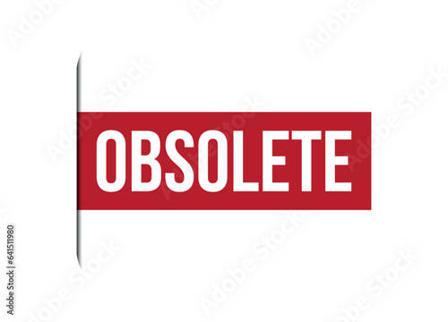 obsolete red vector banner illustration isolated on white background