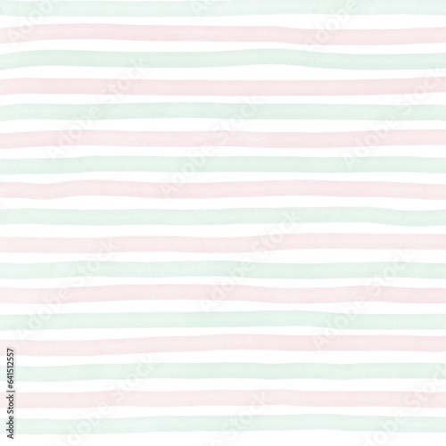 Pink Green Stripe Hand Drawn Background