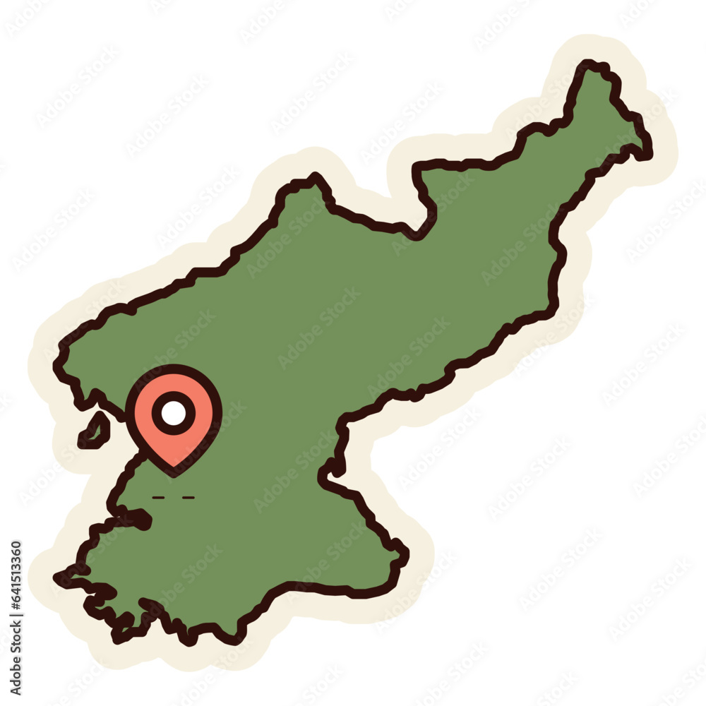 north korea map sticker