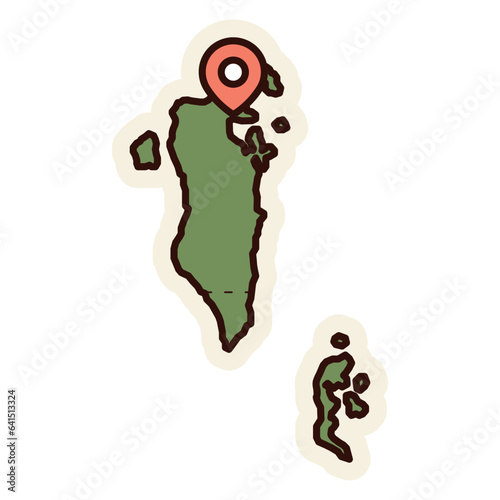 bahrain map sticker