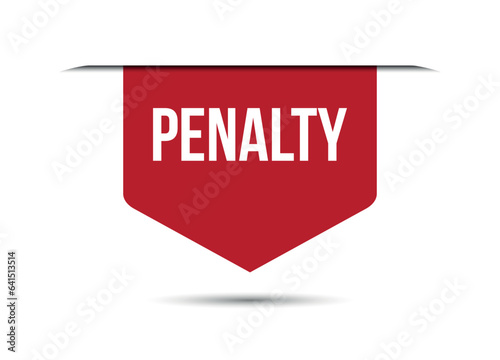 penalty red vector banner illustration isolated on white background
