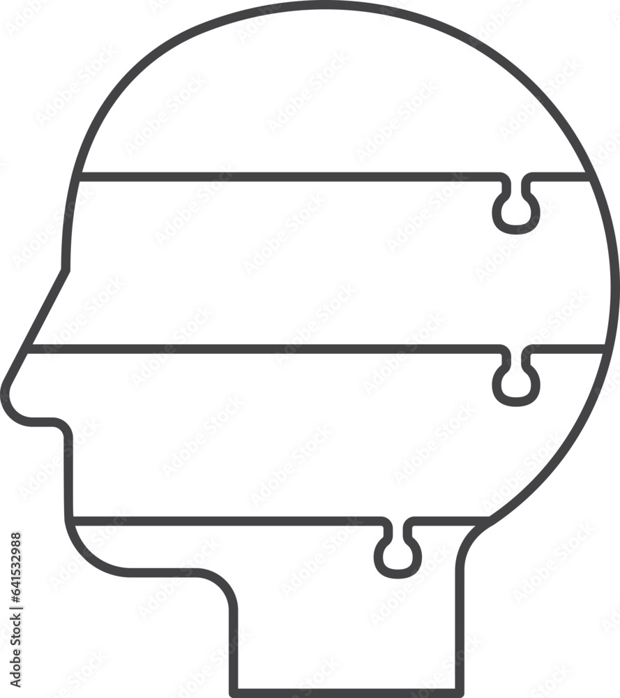 head infographic jigsaw lined diagram head infographic jigsaw lined diagram