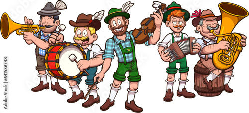 Oktoberfest Bavarian Musicians Set. Vector clip art illustration with simple gradients. © TheMaskedTooner