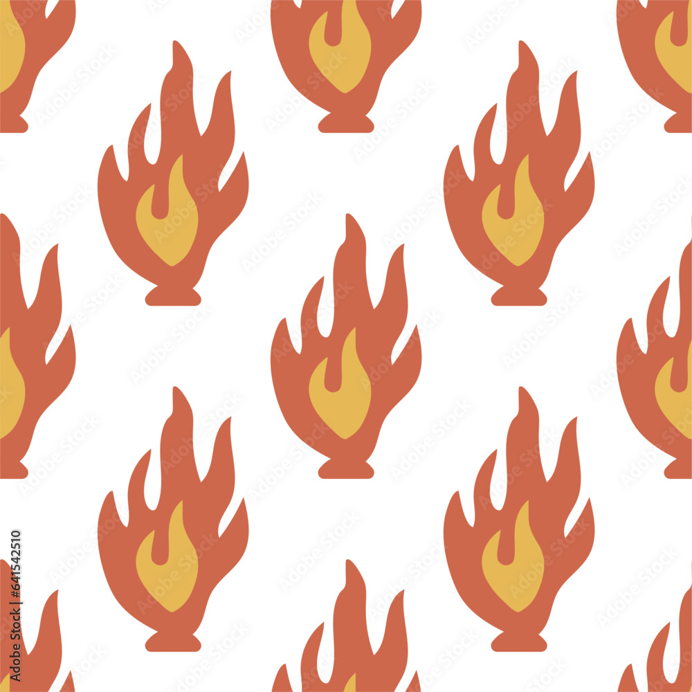 Seamless pattern with flames and fire. Seamless pattern with flames and fire.