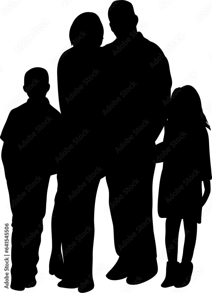 Family silhouette illustration isolated Family silhouette illustration isolated