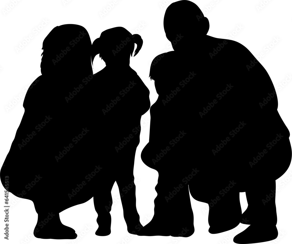 Family silhouette illustration isolated Family silhouette illustration isolated