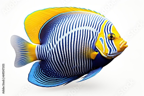 Emperor Angelfish. Isolated on white background with clipping path