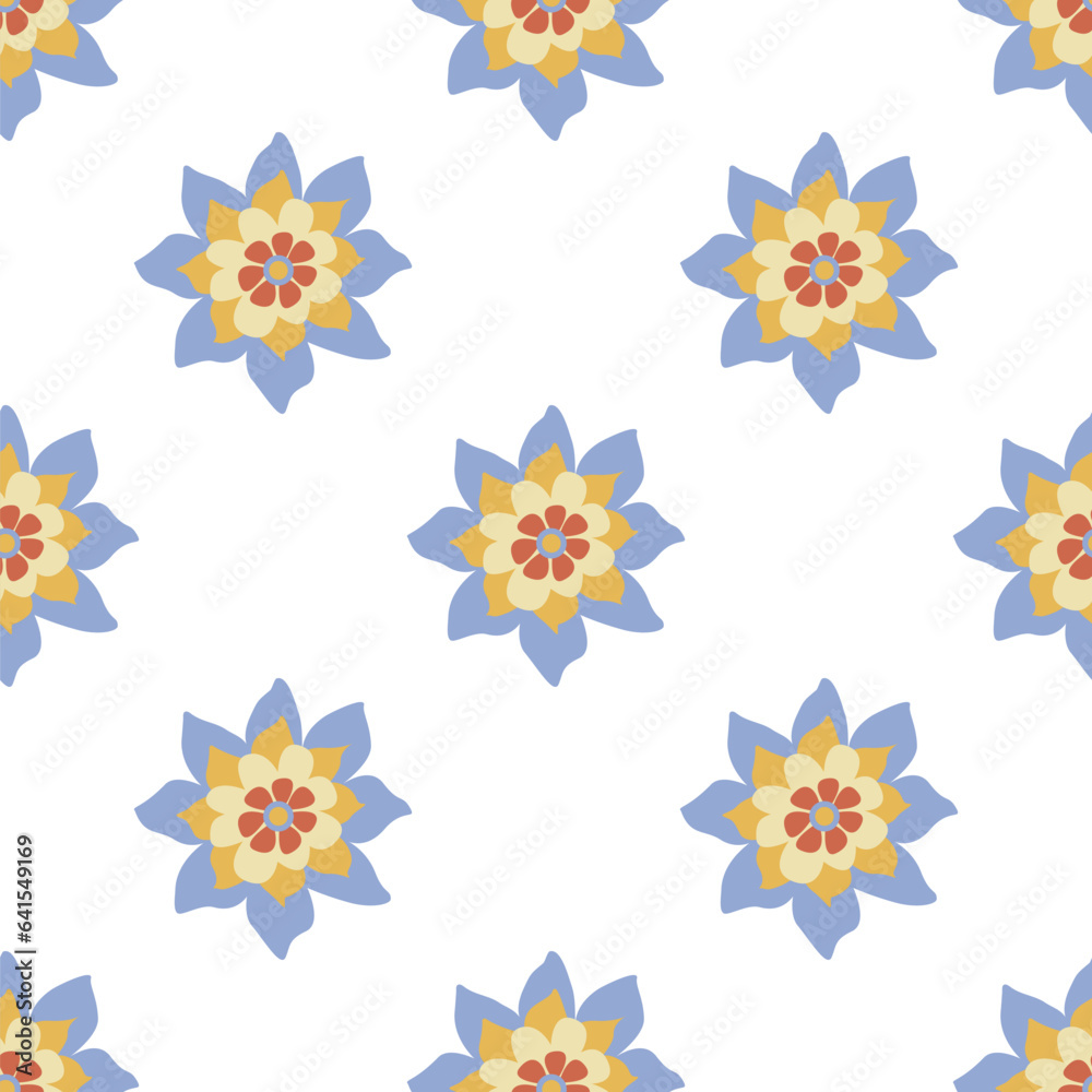 Seamless pattern with vintage flowers