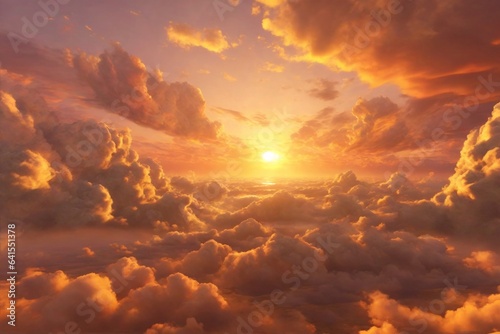 Senset Golden Clouds Background, Sunset Cloud Background, Clouds Background, Sky Background, Clouds Texture, AI Generative © Forhadx5
