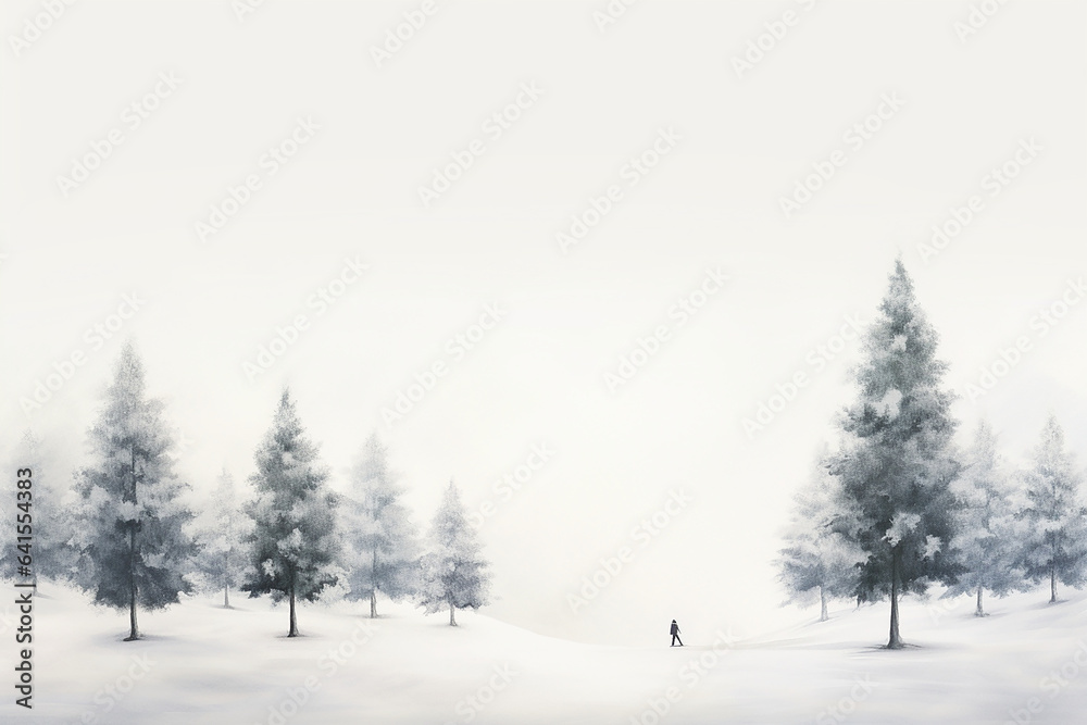 A snowy forest on Christmas