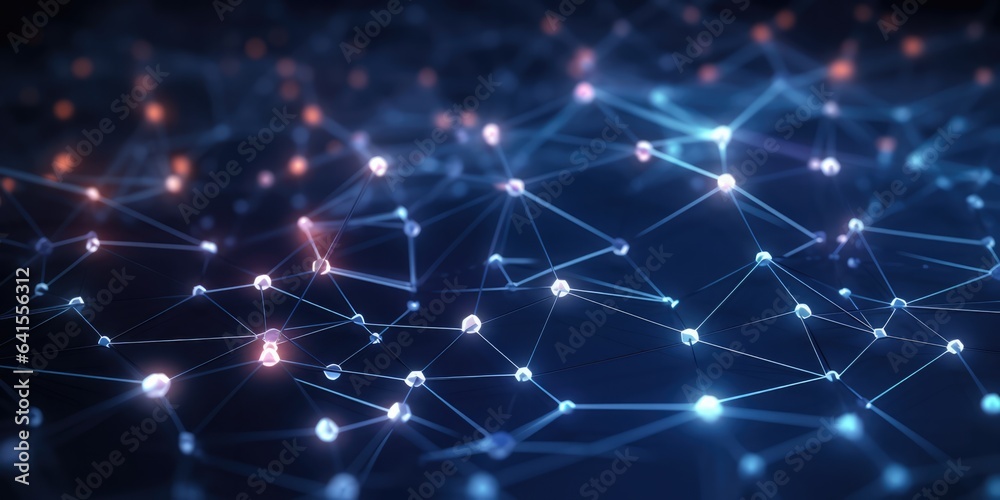 illustration of an abstract representation of a blockchain network, generative AI illustration of an abstract representation of a blockchain network, generative AI