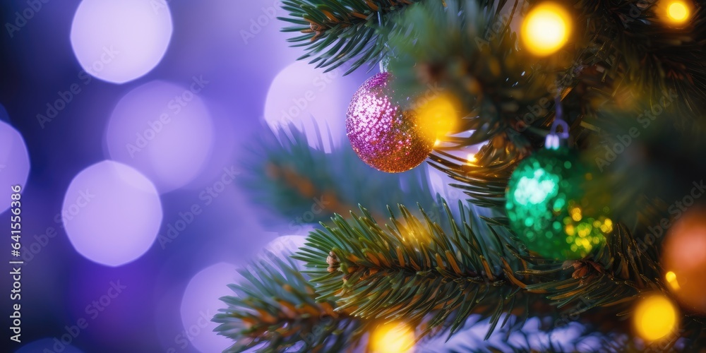 Merry Christmas and Happy New Year. Festive bright beautiful background. Decorated Christmas tree on blurred background. de-focused lights, gold bokeh Merry Christmas and Happy New Year. Festive bright beautiful background. Decorated Christmas tree on blurred background. de-focused lights, gold bokeh