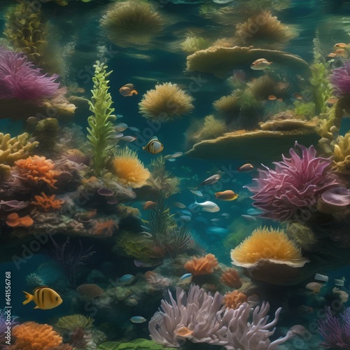 A surreal underwater realm where marine life and aquatic plants form an otherworldly symphony1