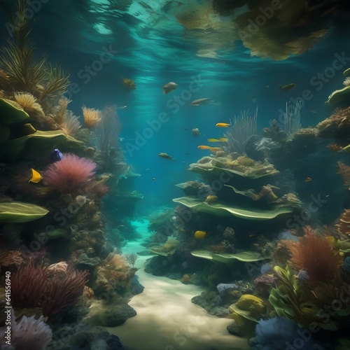 A surreal underwater realm where marine life and aquatic plants form an otherworldly symphony2