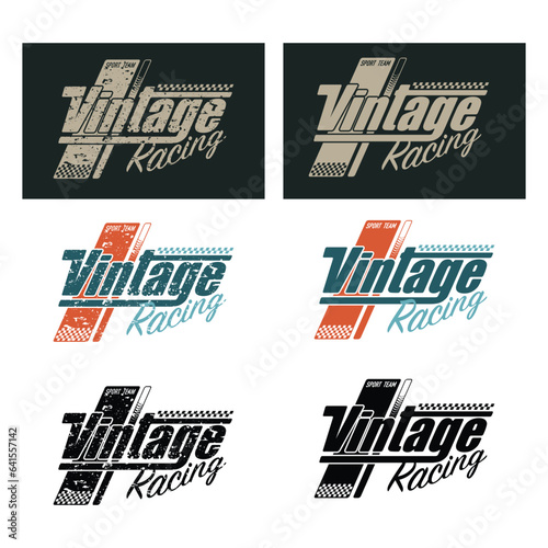 Old grunge vintage race emblems