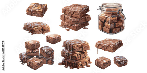 watercolor brownies clipart for graphic resources