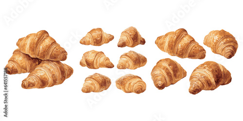 watercolor croissant clipart for graphic resources