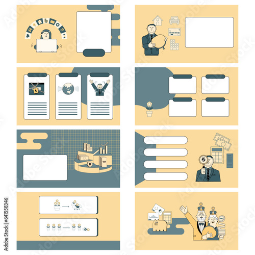 お金にまつわるビジネスパーソンのセット