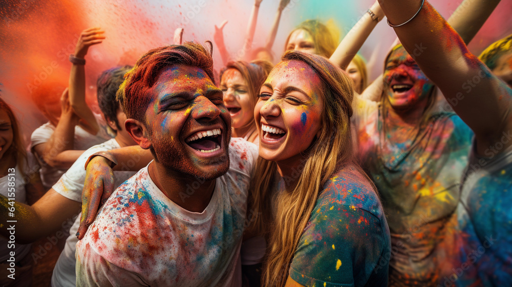 Obraz premium Capturing Happiness: Candid Moments of Joy and Laughter Amongst Friends