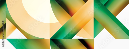 Minimalist marvel - squares and circles unite in harmonious geometry. Muted tones weave serene backdrop where structured tiles form dance of timeless elegance, epitomizing modern simplicity