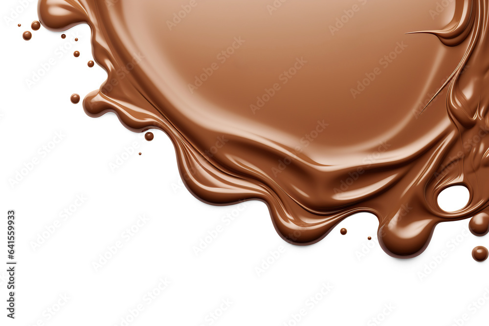 Melted chocolate border. Cutout on transparent Melted chocolate border. Cutout on transparent