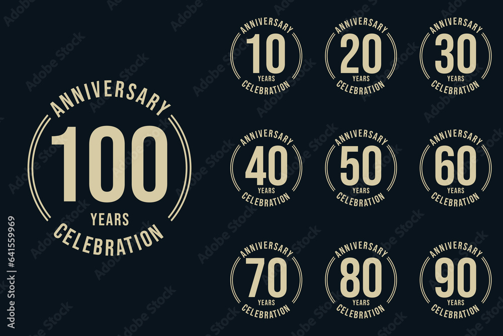 Fototapeta premium anniversary celebration logotype vector set illustration.