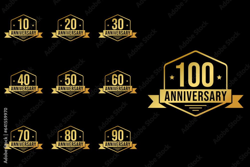 Obraz premium anniversary celebration logotype vector set illustration.