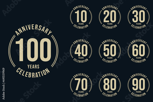 anniversary celebration logotype vector set illustration.