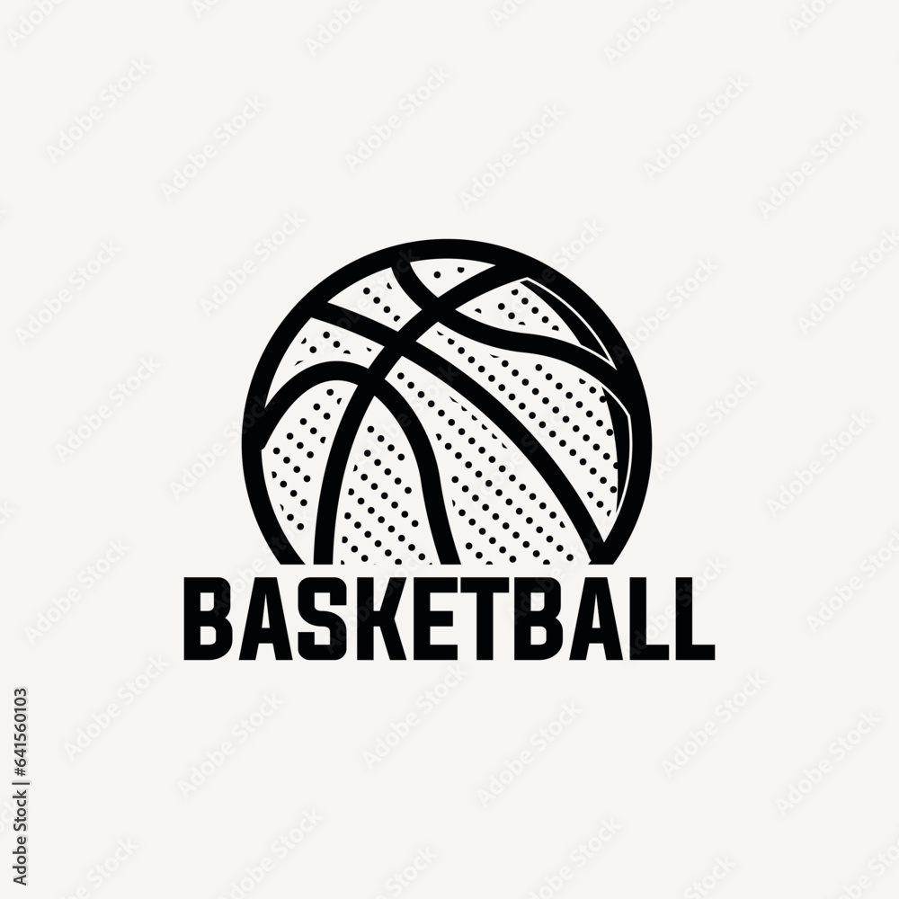 Naklejka premium basketball vector graphic template. sport basket illustration in badge emblem patch label style.