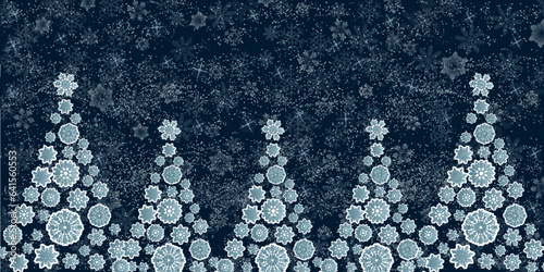 クリスマス　モミの木　雪　冬　背景