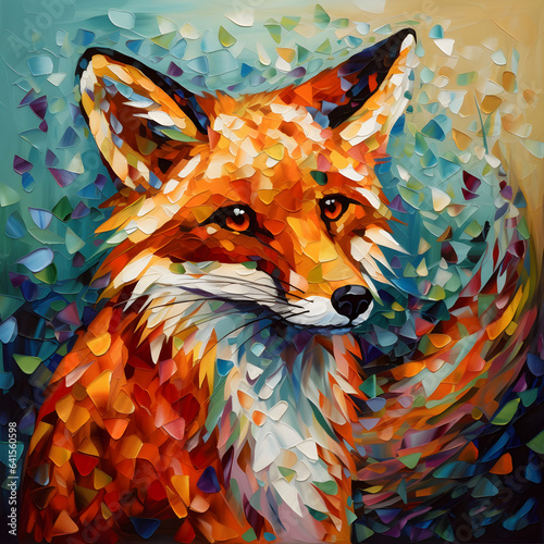 An impressionist oil painting of a fox Generative Ai © Eduardo