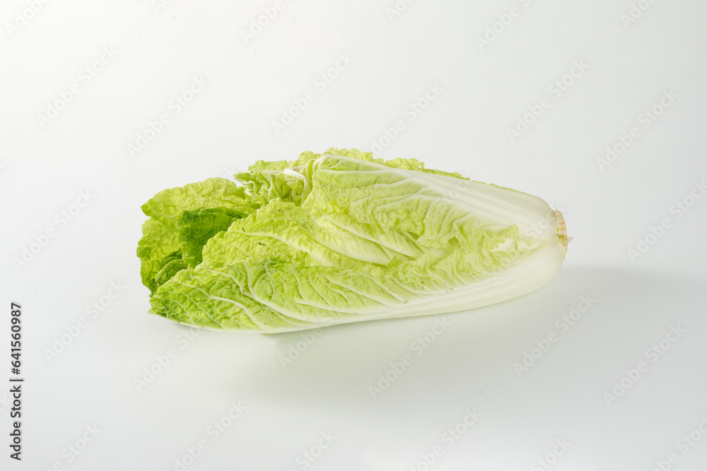 Photo of green chinese cabbage isolated on white background Photo of green chinese cabbage isolated on white background