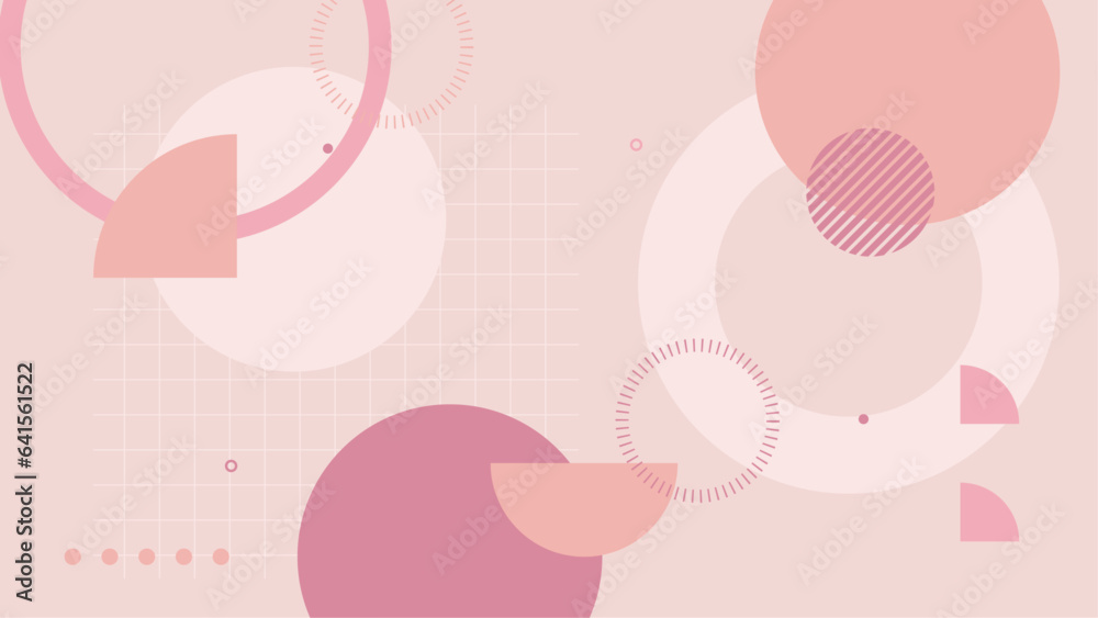 Pink and peach modern geometric background with shapes