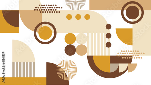 Brown orange and white modern geometric background with shapes