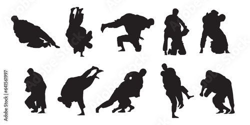 Martial arts silhouette of Judo & Jiu-Jitsu