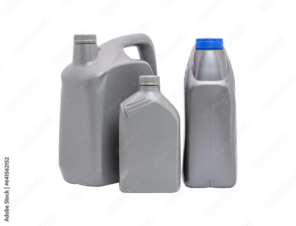Petrol gallon or lubricant drum product or gray motor oil bottle isolated on background -clipping path Petrol gallon or lubricant drum product or gray motor oil bottle isolated on background -clipping path