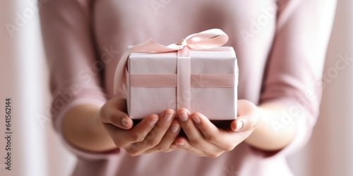  woman holding gift box