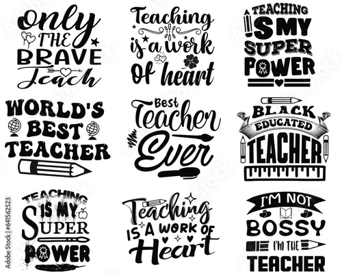 Teacher T shirt Design Bundle, Vector Teacher T shirt design, Teacher's Day shirt, Teacher typography T shirt design Collection, teachers day svg design.
