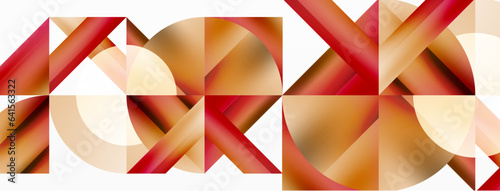 Minimalist marvel - squares and circles unite in harmonious geometry. Muted tones weave serene backdrop where structured tiles form dance of timeless elegance, epitomizing modern simplicity