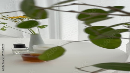 観葉植物とカフェテーブル