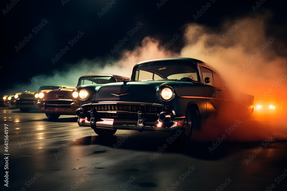 beautiful shot of a drag race at night beautiful shot of a drag race at night