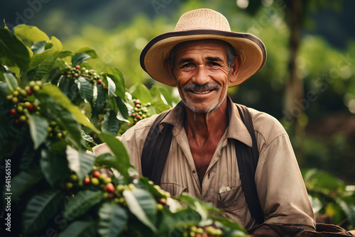 male farmer in coffee field