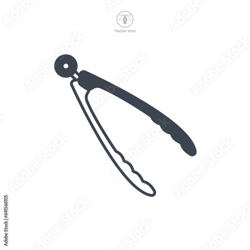Tong icon symbol vector illustration isolated on white background