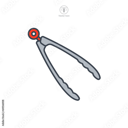Tong icon symbol vector illustration isolated on white background